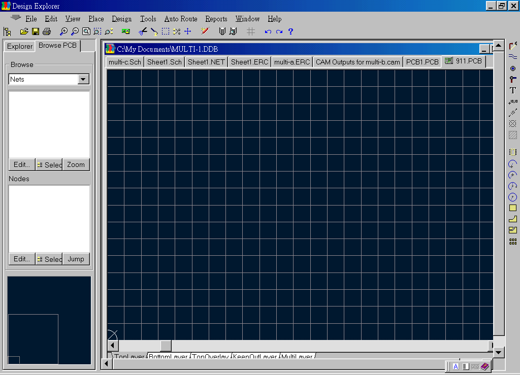 先預(yù)備一個(gè)PCB編輯環(huán)境，不必設(shè)置邊界。