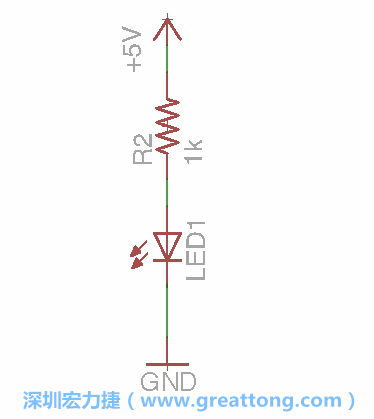 如圖所示放置一個(gè)開關(guān)（switch）、10K電阻器（10k resistor）和0.1μF的電容（0.1μF capacitor），并把開關(guān)的一端連到接地端上。