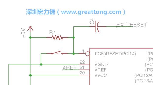 很多PCB設(shè)計(jì)者的設(shè)計(jì)不符合人體工學(xué)，他們使用很小的按鈕、不方便的元件配置和難以解讀的標(biāo)簽，千萬不要變成這樣！這次我們的設(shè)計(jì)有一個(gè)大小合適的重置按鈕（reset button）和可以清楚辨認(rèn)是否已經(jīng)接上電源的LED指示燈。