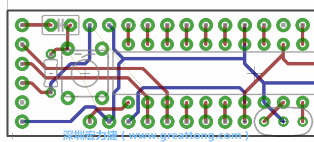 4.2. 然后在電路板的背面進行布線。
