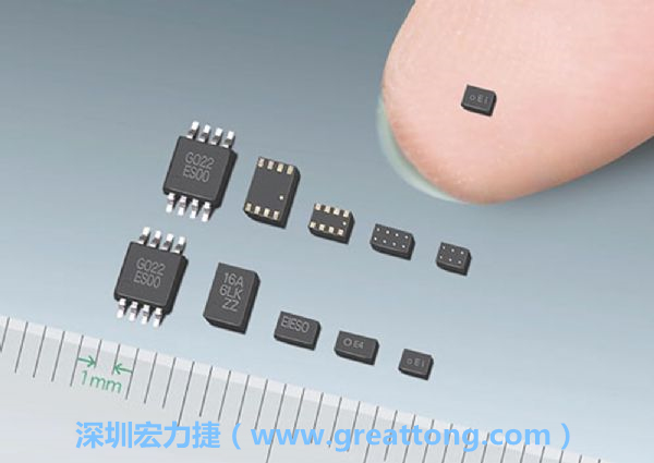 常規(guī)IC與WLP制作的封裝設計元件，尺寸有極大的差異，WLP僅需晶粒尺寸就有相同的電氣特性。