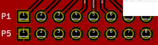 TOP層鋪鋪的狀態(tài)，到下方排pad為GND，連接GND Copper zone 都是設(shè)定Thermal relief Pad