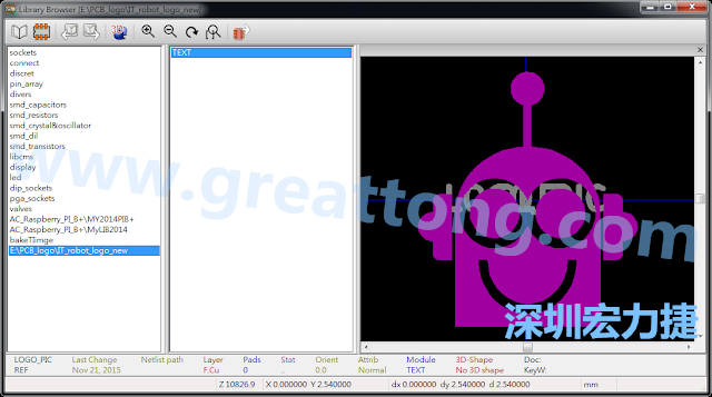 目前這個Library IT_robot_logo_new.mod 只有一個footprint。如何增加更多footprint 到這個library 中呢?