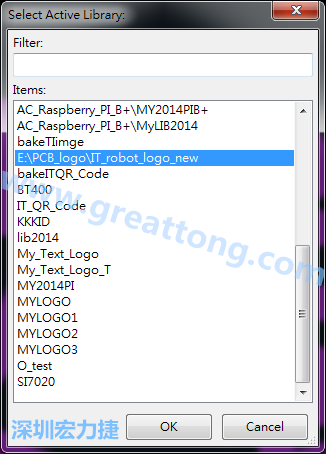 若要存到另外一個library 里， 要點選在File->Current library 重新再選擇Active Library， 就可以點選 File->Save Module in Acitve library 