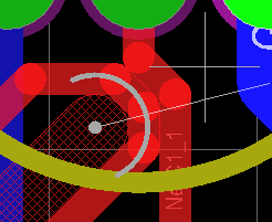 圖28 雙層手動布線?使用Shift +SPACEBAR來選擇各種線的角度模式。