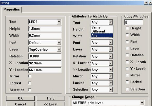 4. 可對字符和阻焊進行適當(dāng)?shù)恼{(diào)整，以方便處理文件和提高效率，字符可以通過Global過濾器設(shè)置條件進行快速調(diào)整不同格式的字符
