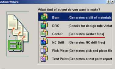 8. 檢查及初步調(diào)整后，按“Q”將單位改為“mil”，按“F、M”轉(zhuǎn)換文件，在彈出的窗口點“Next”進入圖（149），選擇“Gerber”，進入Gerber轉(zhuǎn)換操作，按“Next”進入